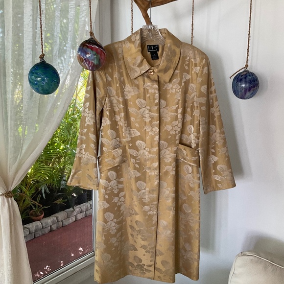 INC International Concepts  Beautiful Gold Trench Coat Style Peacoat - Picture 1 of 8